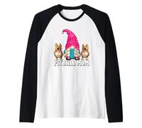 Cute Dog Grandma Graphic for GNOME Lover Funny Pitbull Mom Maglia con Maniche Raglan