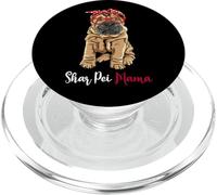 Cute Dog Lover Red Bandana Glasses Mom Shar Pei Mama PopSockets PopGrip per MagSafe