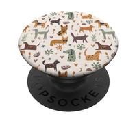 Cute Dog Lover Theme Boho Aesthetic Retro Pet Pattern PopSockets PopGrip Adesivo