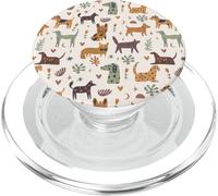 Cute Dog Lover Theme Boho Aesthetic Retro Pet Pattern PopSockets PopGrip per MagSafe