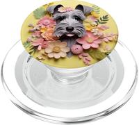 Cute Dog Mom Graphic With Paper Flowers Miniature Schnauzer PopSockets PopGrip per MagSafe