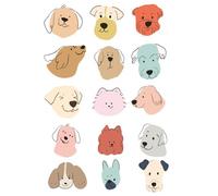 Cute Dog Patchwork Art Notebook 100 Lined Pages: Modern Dog Illustration | Dog Lover Gift | Minimalist Pet Art | Fun Dog Design