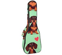 Cute Dog Paws - Custodia per ukulele con papillon e cuori, borsa imbottita per ukulele da concerto da 58 cm, impermeabile e durevole, Multicolore 03, 25.9x9x3.1in/66x23x8cm, Organizer per borse