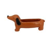 Cute Dog Planter - Dachshund Resin suculent Pot | Handmade Weatherproof Garden Decoration for Outdoor and Indoor Use, Fun Whimsical Planter for Flowers, herbz, or Small Plants, Perfect Gift