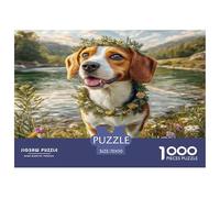 Cute Dog Puzzle 1000 Pièces Pour Adultes Et Enfants À Partir De 12 Ans Jeu De Patience Et De Réflexion Divertissement Créatif Cadeau Classiques Décoration De La Maison 70x50cm/1000pcs
