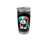 Cute Dog Shih Tzu Bicchiere termico in acciaio inox doppia parete