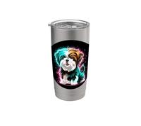 Cute Dog Shih Tzu Bicchiere termico in acciaio inox doppia parete