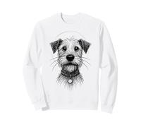 Cute Dog Sketch Scruffy Terrier Face Hand-Drawn Graphic Art Felpa