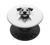 Cute Dog Sketch Scruffy Terrier Face Hand-Drawn Graphic Art PopSockets PopGrip Adesivo