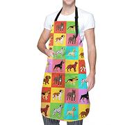 Cute Dogs Pet Animal Grembiule impermeabile con 2 tasche Grembiuli da cuoco da cucina Bavaglini per la toelettatura Cucinare Cottura Pittura Giardinaggio