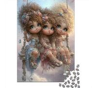 Cute Doll Sisters 1000 Pezzi Cartone Spesso Puzzle Fai Da Te Per Bambini Principianti Gioco Divertente Impegnativo Sollievo Dello Stress Idea Regalo 52x38cm/1000pcs