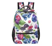 Cute Donut - Zaino nero con tasche multiple, cinghie regolabili, Mirtillo carino, Small, Zaino casual per la scuola | Zaino scolastico per ragazze con più zone di stoccaggio, bordo in tessuto