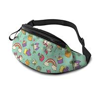 Cute Doodle Cartoon Animals per donna e uomo, casual a tracolla con cinturino regolabile per l'escursionismo all'aperto