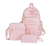 Cute Dot Bookbag, Kids School Backpack, Multi Pocket Set Practical Layout