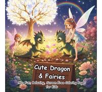 Cute Dragon and Fairies Coloring Book for Kids: 50+ Adorable, Fun, and Relaxing Fantasy Coloring Pages | Magical Dragons, Fairies, Rainbows & More