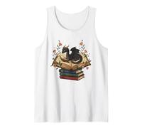 Cute Dragon Books Cottagecore Flower Bookworm Lover Canotta