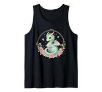 Cute Dragon Books Cottagecore Flower Bookworm Lover Canotta