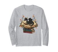 Cute Dragon Books Cottagecore Flower Bookworm Lover Maglia a Manica