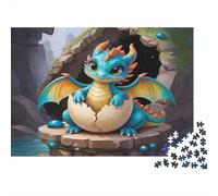 Cute Dragon Hatchling Jigsaw Puzzle Impossibili 1000Pcs Decorazione Per La Casa. Giochi Rilassamento E Intelligence Per Adulti E Ragazzi Da 14 Anni 52x38cm/1000pcs