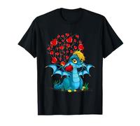 Cute Dragon Heart Valentines Day for Girls Boys Kids Dragons Maglietta