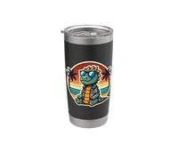 Cute Dragon Vacanza Tropicale Vacanza Estate Vintage Bambini Bicchiere termico in acciaio inox doppia parete