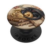 Cute Dragon Wings Book Lover Librarian Fantasy Bookish PopSockets PopGrip Adesivo
