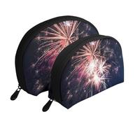 Cute Dragonfly portatile Shell Cosmetic Bag Set - Travel Makeup Organizer con cerniera e scomparti interni, Fuochi d'artificio di, Taglia unica