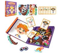 Cute Dress Up Games, Character Board Puzzles, 8.26x7.87 Inches Set with Paper, Sturdy Material, Magnet Toy with Fun, Educational Activity for Kids Children Preschool Travel