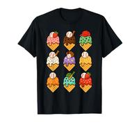 Cute Dripping Ice Cream Baseball Home Plate Sports Lover Maglietta