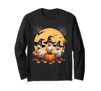 Cute Ducks Witch Spooky Funny Farm Halloween Family Matching Maglia a Manica