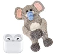 Cute Earbud Case Cover, Handmade Animal Shape Coin Purse, Cartoon Crochet Cash Pouch, Knitted Coin Pocket, Perfect for Commuting and Everyday Use Home Decor, grigio, Se référer au descriptif,