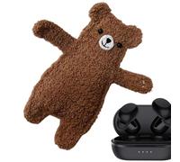Cute Earbud Case, Handmade Animal Coin Purse, 7,87 x 7,87 in Cartoon Uncinetto Pouch, Knitted Cash Pocket, portatile divertente gancio angolo Holder for Commuting, Travel Or Daily Use, marrone, Se