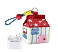 Cute Earbud Case, House Shaped Storage, 3.15×3.94 Inch Keychain Case with Compact Design, Sturdy Travel Organizer Holder, Protective Earbuds Storage with Stylish Look, Accessory Holder for Daily Use