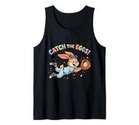 Cute Easter Bunny Diving Catch The Eggs Baseball Bunny Bambini Canotta
