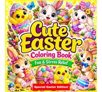 Cute Easter Coloring Book Fun & Stress Relief Special Edition Kawaii Easter for Relaxation