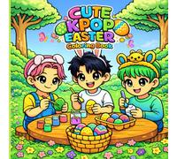 Cute Easter Kpop Coloring Book: bold and easy Spring Chibi Characters illustrations for kids and teens