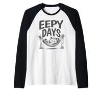 Cute Eepy Days Cat Sleeping Kitty Women Girl Sleepy Cat Meme Maglia con Maniche Raglan