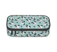 Cute Face Dog Paw Astuccio speciale per ragazze e ragazzi, astuccio grande per matite grande astuccio per matite, astuccio per matite per cancelleria per studenti con cerniera per scuola e lavoro d'
