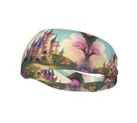Cute Fairy Tale Castle04 - Fascia elastica per capelli da donna, unisex, per allenamento, yoga, corsa