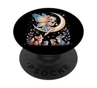 Cute Fairy Tales Magic Moon Animals Mythical Girl PopSockets PopGrip Adesivo