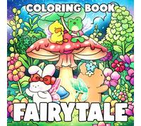 Cute Fairytale Coloring Book: Magical Coloring Pages featuring Enchanted Worlds and Cute Fuzzy Characters Illustrations for Kids and Adults to Spark Creativity and Enjoy