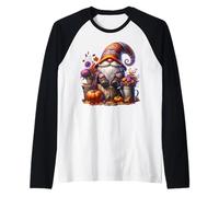 Cute Fall Accessories for GNOME Lover Floral Autumn Pumpkin Maglia con Maniche Raglan