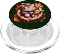 Cute Fall Cat Graphic For Cat Grandma And Autumn Kitten Mom PopSockets PopGrip per MagSafe