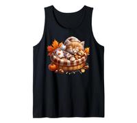 Cute Fall Cat in Kitten Bed And Autumn Leaves for Kitten Mom Canotta