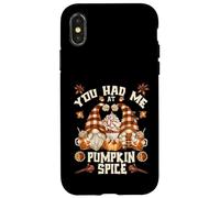 Cute Fall Gnome For Thanksgiving You Had Me At Pumpkin Spice Custodia per iPhone X/XS