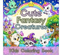 Cute Fantasy Creatures Kids Coloring Book: Big Bold Easy Coloring Pages Featuring Dragons, Unicorns, Mermaids, Griffins, Fairies & Magical Friends