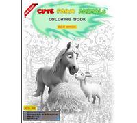 Cute Farm Animals Coloring Book for Kids -B&W Edition