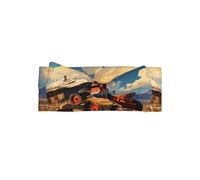 Cute Farm Red Tractor Print Baby Bow Fascia elastica e morbida, regalo perfetto per la luna piena per neonate