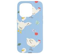 Cute Farmhouse Chicken Pattern with Country Cottage Style Custodia per iPhone 15 Pro