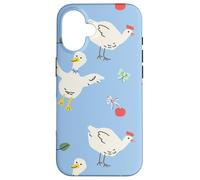Cute Farmhouse Chicken Pattern with Country Cottage Style Custodia per iPhone 16